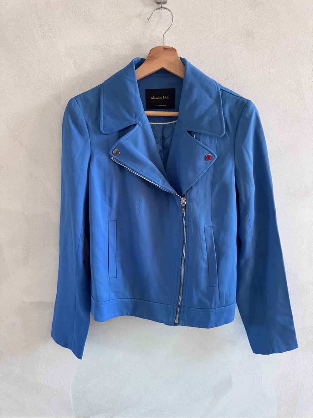 Massimo Dutti - Blue Motto Jacket - Size 6